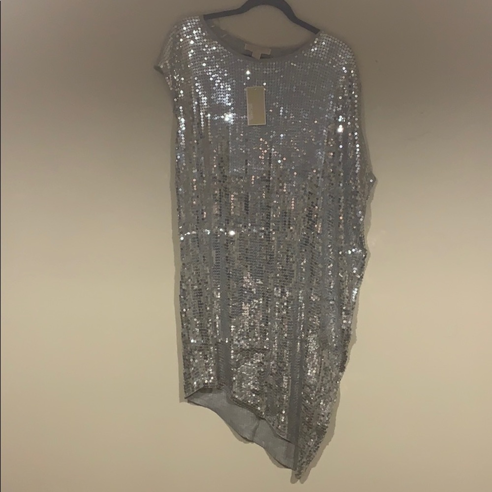 Michael Kors sequin dress silver